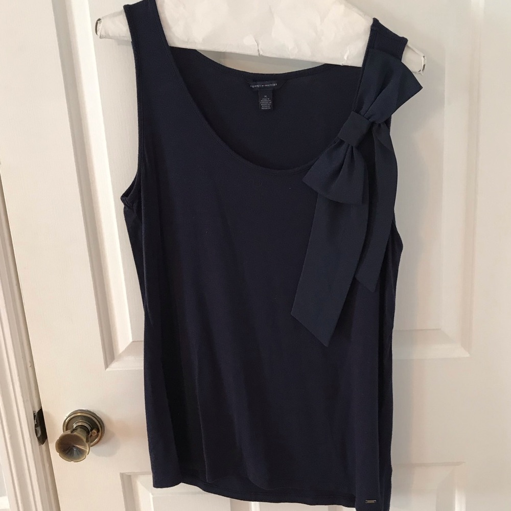 Tommy Hilfiger Top with Bow - Navy
